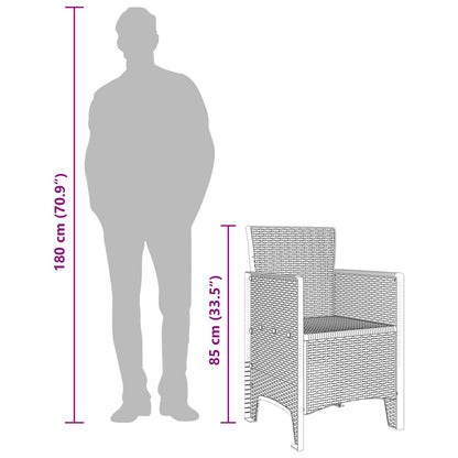 Garden Chair 4 pcs Brown 20.87 x 19.29 x 33.46 in Polypropylene