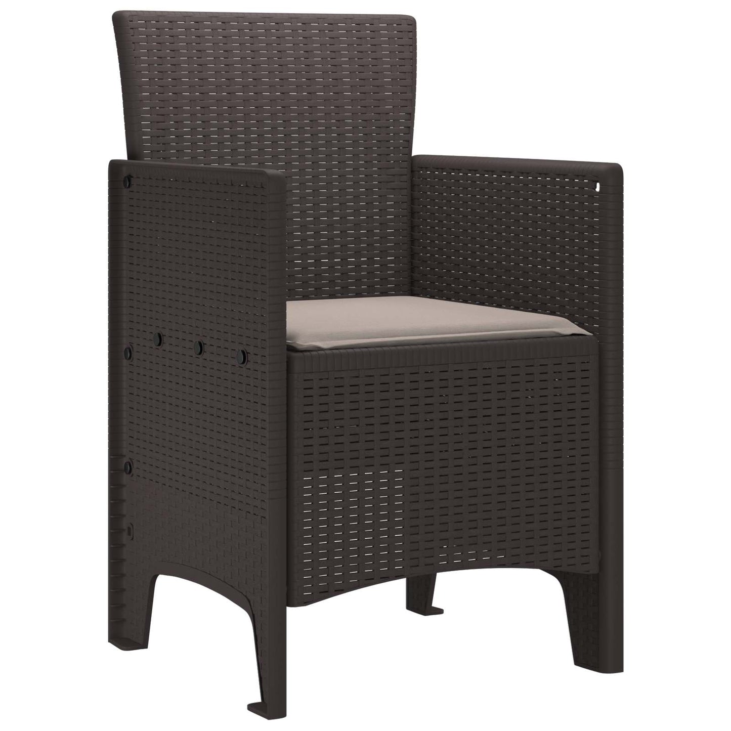 Garden Chair 4 pcs Brown 20.87 x 19.29 x 33.46 in Polypropylene