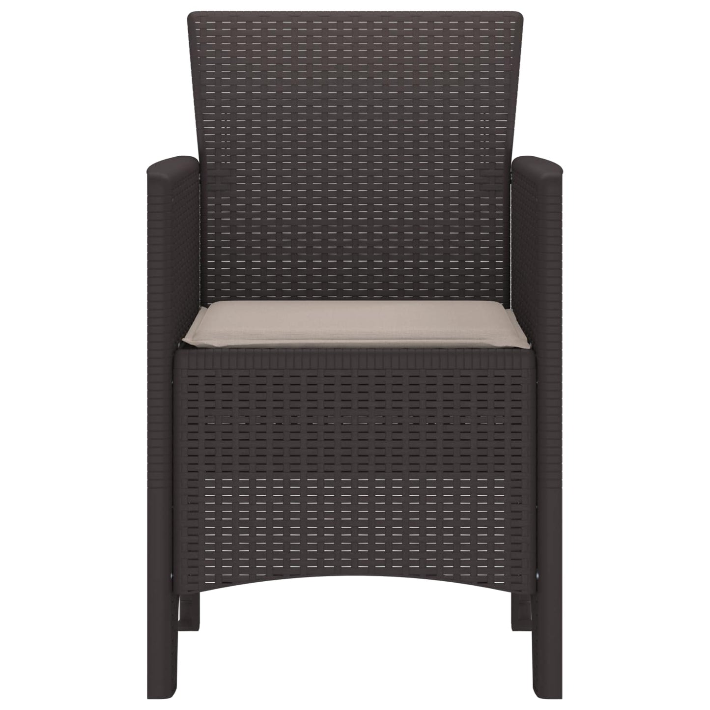 Garden Chair 4 pcs Brown 20.87 x 19.29 x 33.46 in Polypropylene