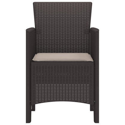 Garden Chair 4 pcs Brown 20.87 x 19.29 x 33.46 in Polypropylene