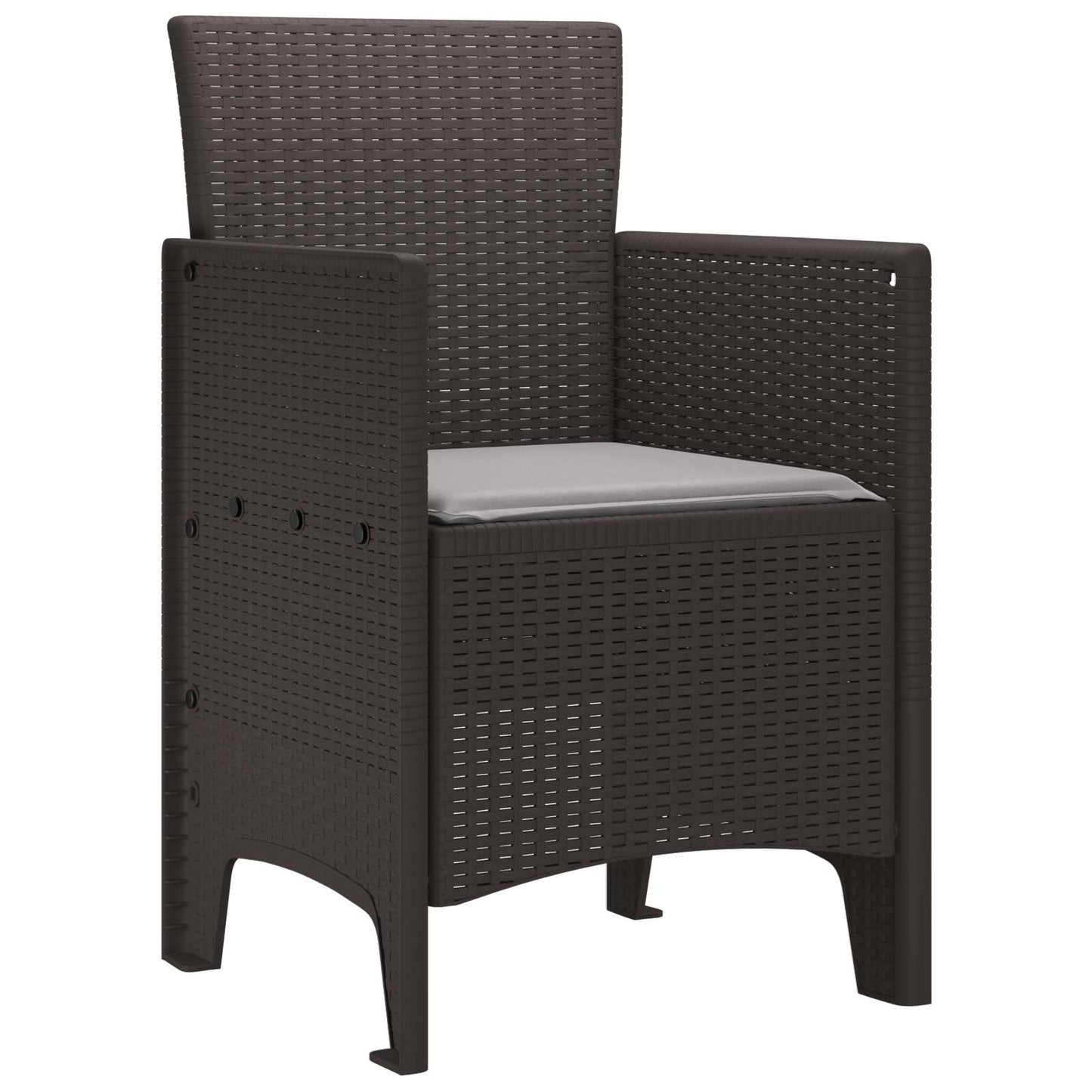 Garden Chair 4 pcs Brown 20.87 x 19.29 x 33.46 in Polypropylene