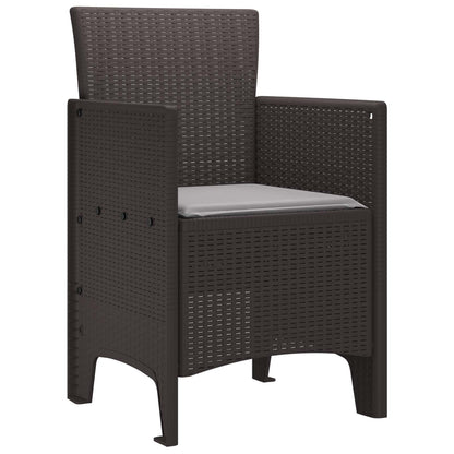 Garden Chair 4 pcs Brown 20.87 x 19.29 x 33.46 in Polypropylene