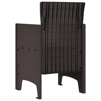 Garden Chair 4 pcs Brown 20.87 x 19.29 x 33.46 in Polypropylene