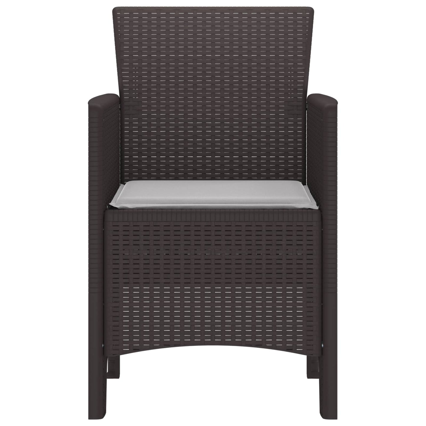 Garden Chair 4 pcs Brown 20.87 x 19.29 x 33.46 in Polypropylene