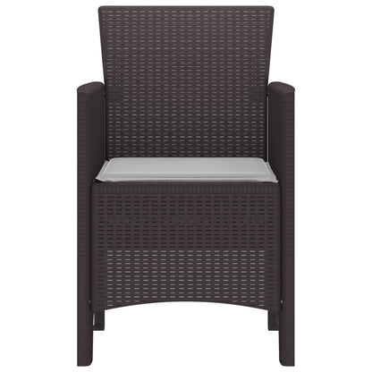 Garden Chair 4 pcs Brown 20.87 x 19.29 x 33.46 in Polypropylene