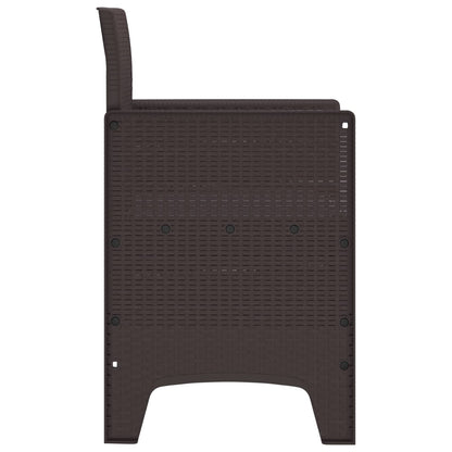 Garden Chair 4 pcs Brown 20.87 x 19.29 x 33.46 in Polypropylene