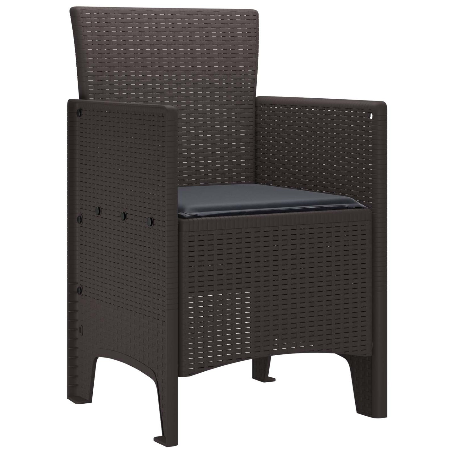 Garden Chair 4 pcs Brown 20.87 x 19.29 x 33.46 in Polypropylene