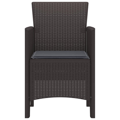 Garden Chair 4 pcs Brown 20.87 x 19.29 x 33.46 in Polypropylene
