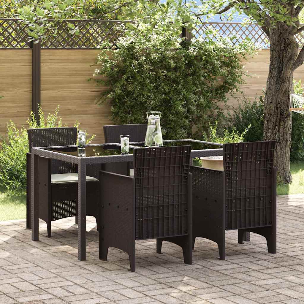 Garden Chair 4 pcs Brown 20.87 x 19.29 x 33.46 in Polypropylene