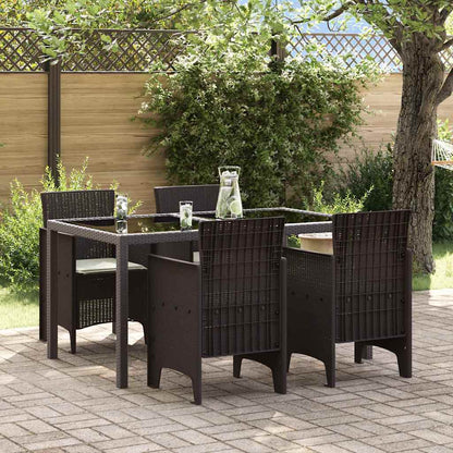 Garden Chair 4 pcs Brown 20.87 x 19.29 x 33.46 in Polypropylene
