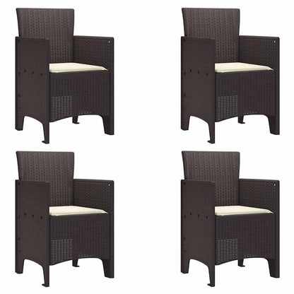 Garden Chair 4 pcs Brown 20.87 x 19.29 x 33.46 in Polypropylene