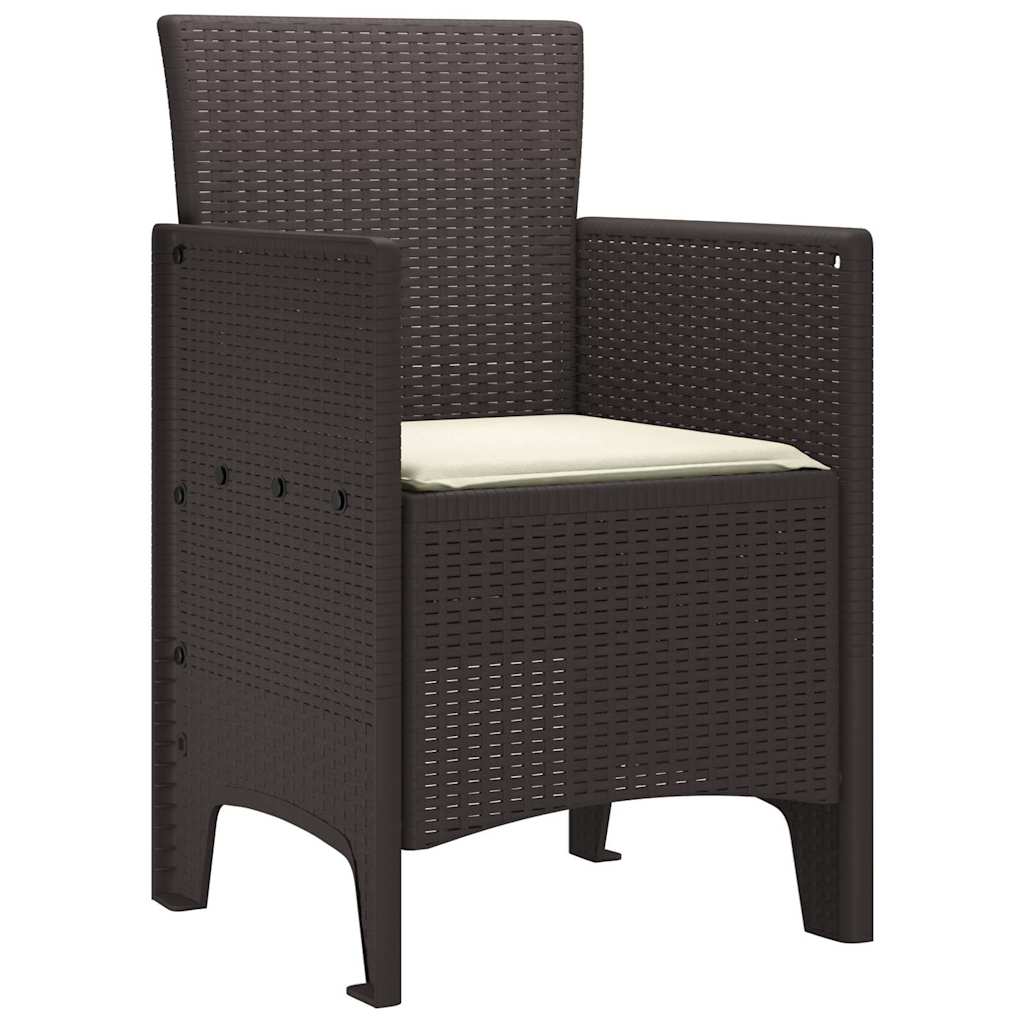 Garden Chair 4 pcs Brown 20.87 x 19.29 x 33.46 in Polypropylene