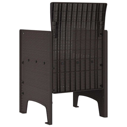 Garden Chair 4 pcs Brown 20.87 x 19.29 x 33.46 in Polypropylene