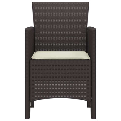 Garden Chair 4 pcs Brown 20.87 x 19.29 x 33.46 in Polypropylene