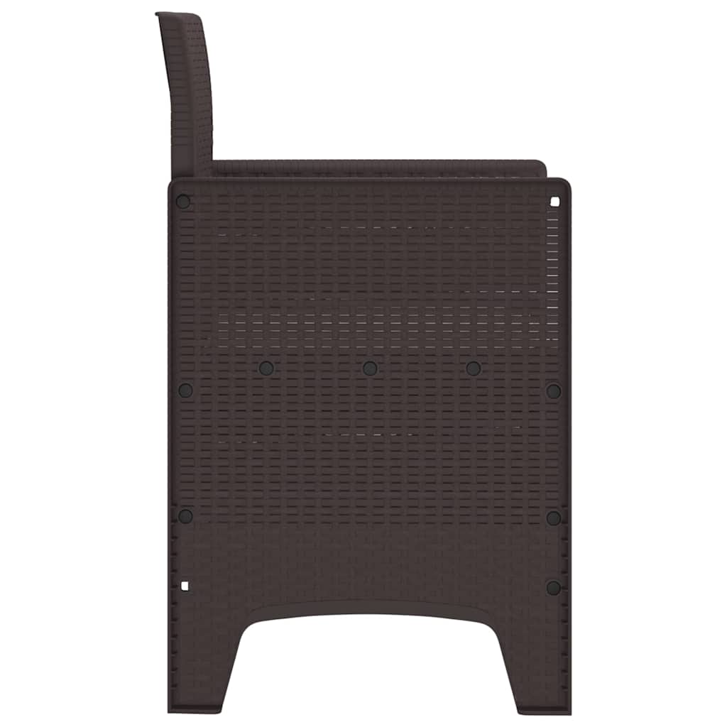 Garden Chair 4 pcs Brown 20.87 x 19.29 x 33.46 in Polypropylene