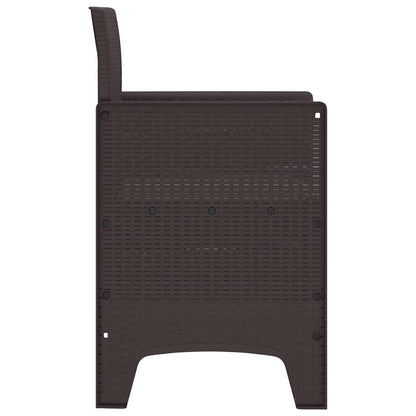 Garden Chair 4 pcs Brown 20.87 x 19.29 x 33.46 in Polypropylene