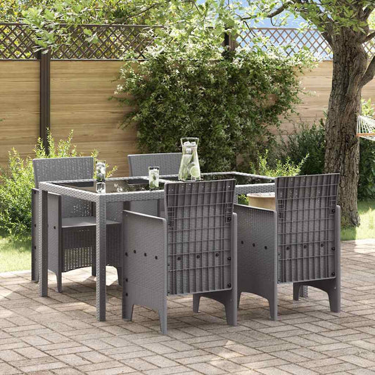 Garden Chair 4 pcs Light Grey Polypropylene