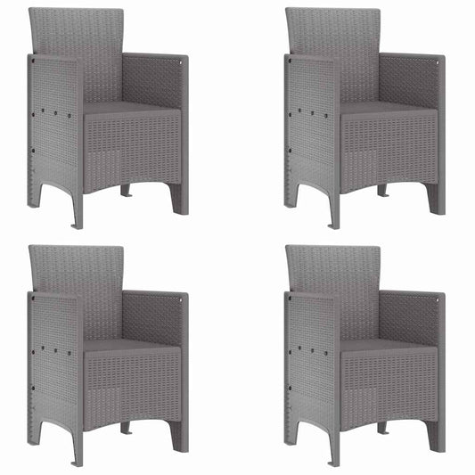 Garden Chair 4 pcs Light Grey Polypropylene