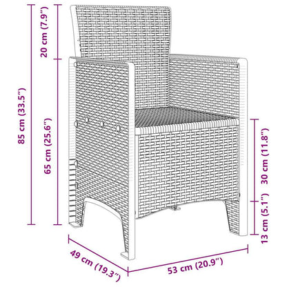 Garden Chair 4 pcs Light Grey 53 x 49 x 85 cm Polypropylene