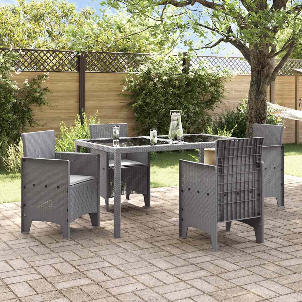 Garden Chair 4 pcs Light Grey Polypropylene