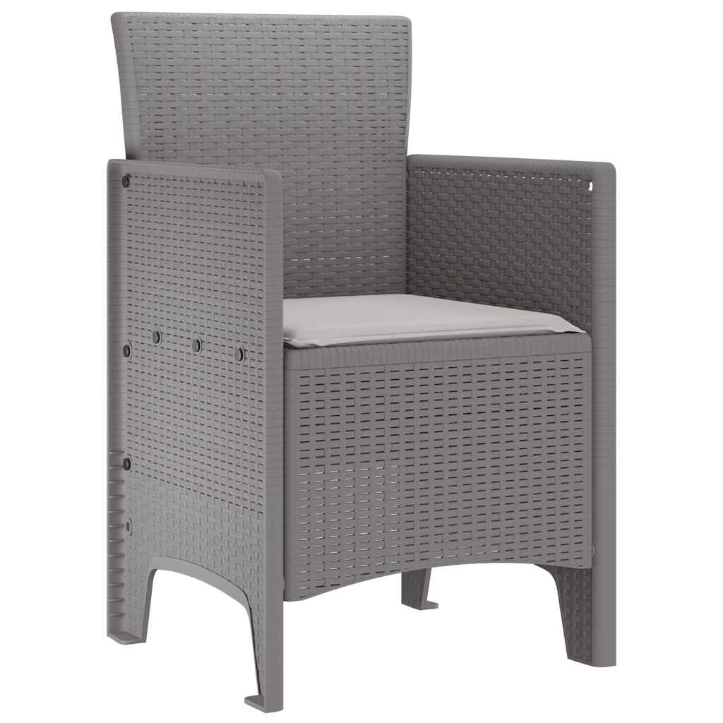 Garden Chair 4 pcs Light Grey Polypropylene
