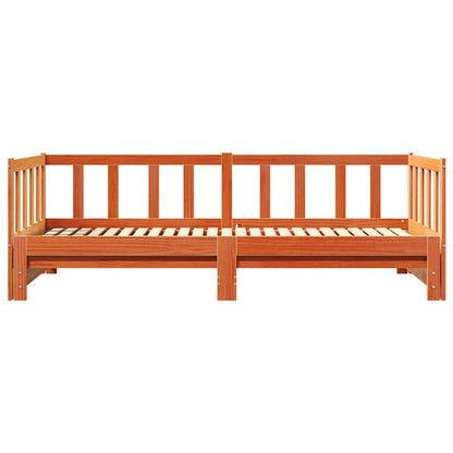 Pull-out Day Bed Wax brown 2 x (80 x 200) cm Solid pine wood
