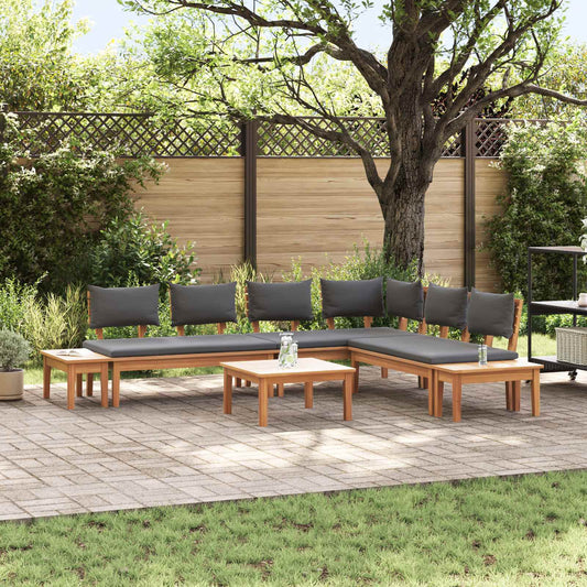 Garden Sofa Set 3 pcs Brown and Grey