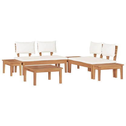 Garden Sofa Set 3 pcs Brown and Cream