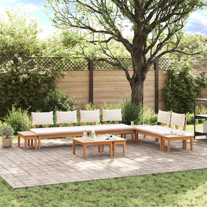 Garden Sofa Set 5 pcs Brown and Cream