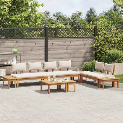 Garden Sofa Set 5 pcs Brown and Cream