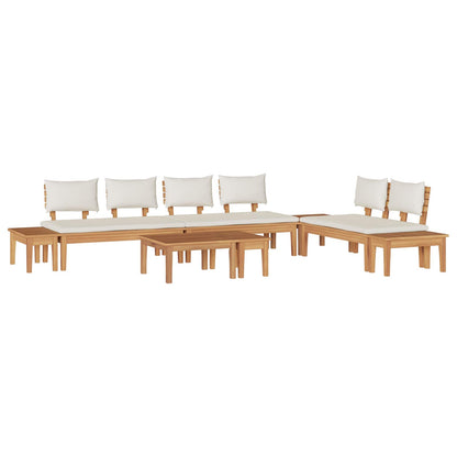 Garden Sofa Set 5 pcs Brown and Cream