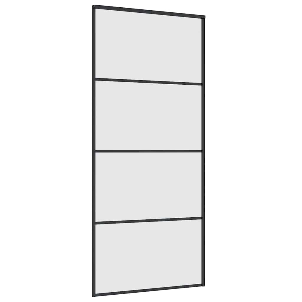 Sliding Door with Hardware Set Black 90x205 cm ESG Glass