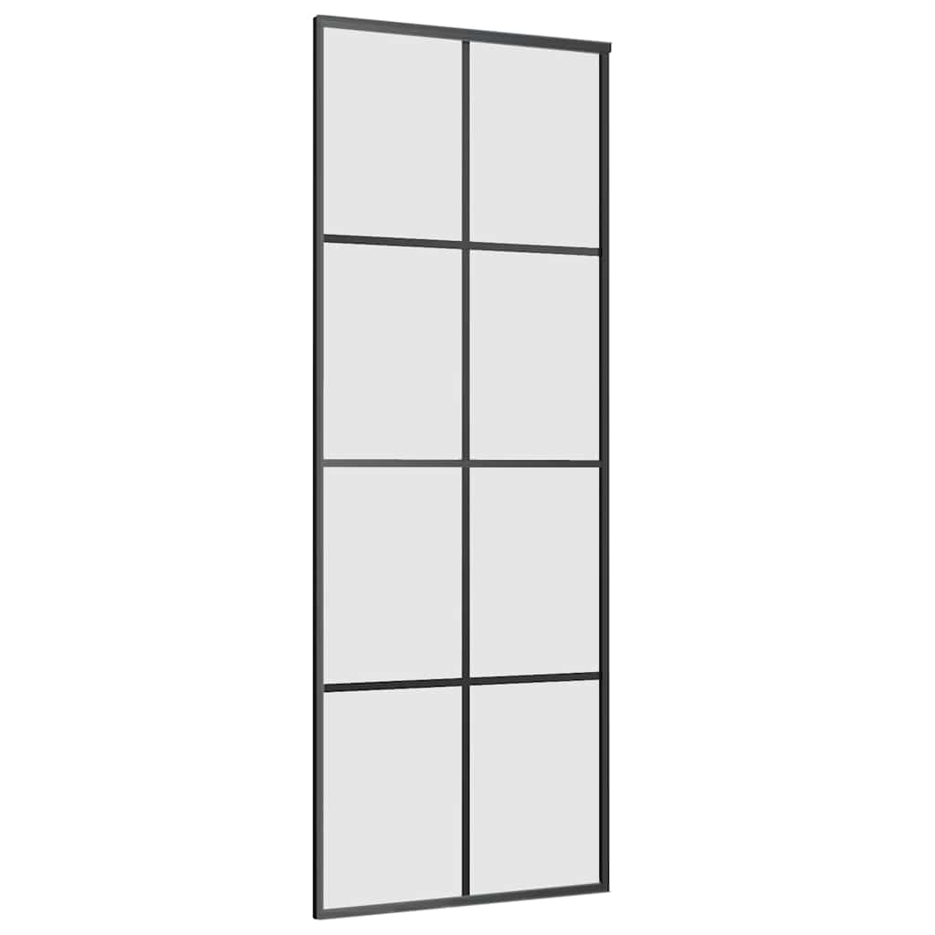 Sliding Door with Hardware Set Black 76x205 cm ESG Glass