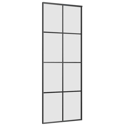 Sliding Door with Hardware Set Black 76x205 cm ESG Glass