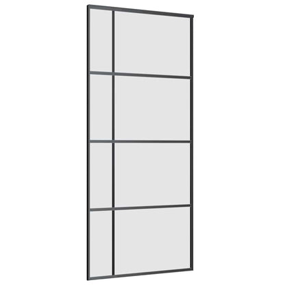 Sliding Door with Hardware Set Black 90x205 cm ESG Glass