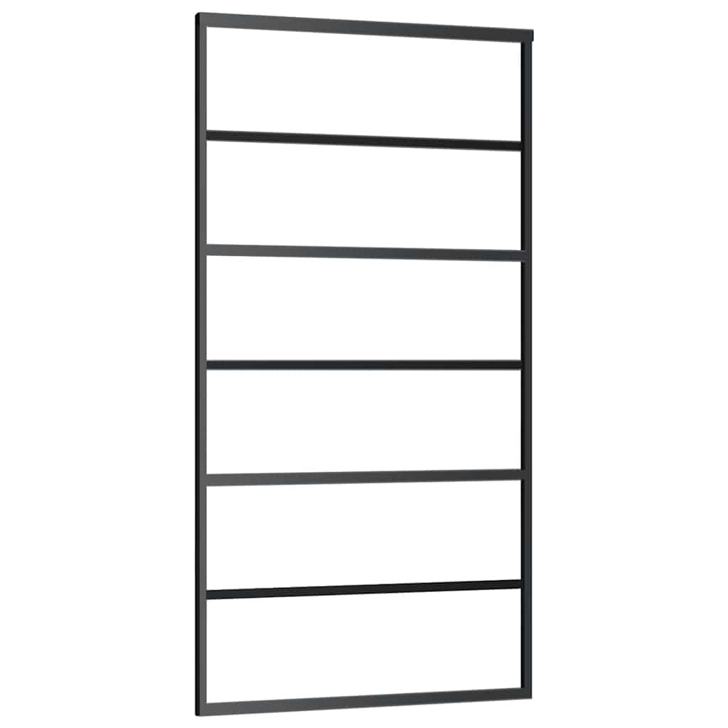 Sliding Door with Hardware Set Black 102x205 cm ESG Glass