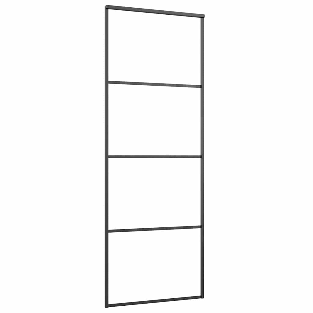 Sliding Door with Hardware Set Black 76x205 cm ESG Glass