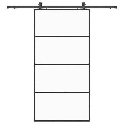 Sliding Door with Hardware Set Black 102.5x205 cm ESG Glass