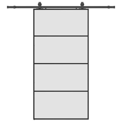 Sliding Door with Hardware Set Black 102.5x205 cm ESG Glass