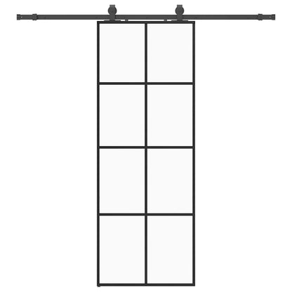 Sliding Door with Hardware Set Black 76x205 cm ESG Glass