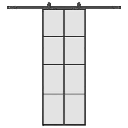Sliding Door with Hardware Set Black 76x205 cm ESG Glass