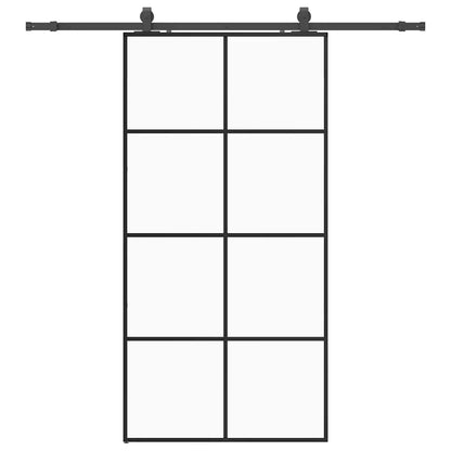 Sliding Door with Hardware Set Black 102.5x205 cm ESG Glass