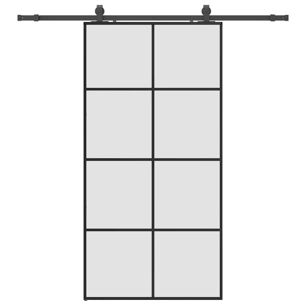 Sliding Door with Hardware Set Black 102.5x205 cm ESG Glass