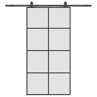 Sliding Door with Hardware Set Black 102.5x205 cm ESG Glass