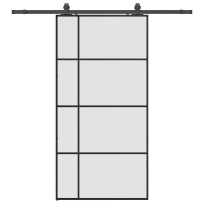 Sliding Door with Hardware Set Black 102.5x205 cm ESG Glass