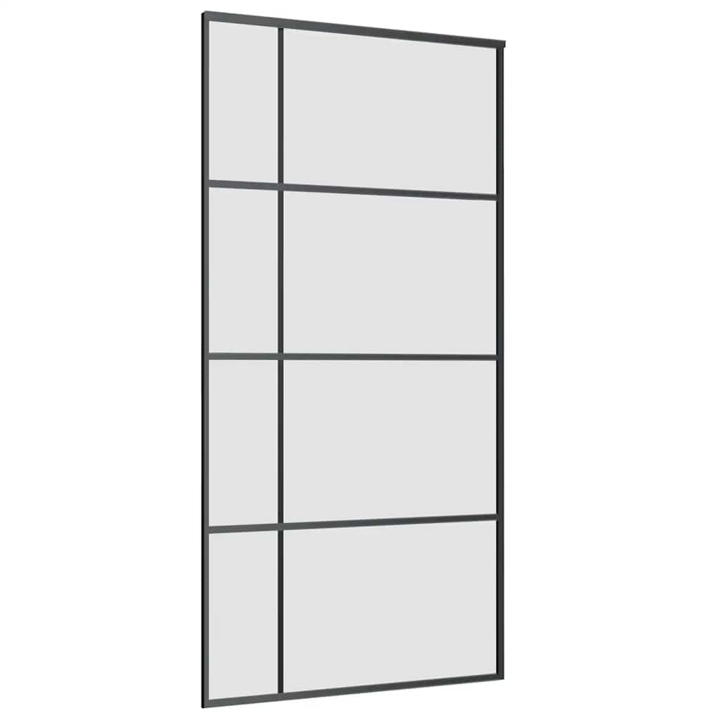 Sliding Door with Hardware Set Black 102.5x205 cm ESG Glass
