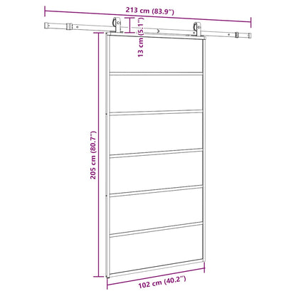 Sliding Door with Hardware Set Black 102x205 cm ESG Glass