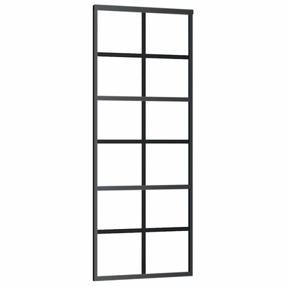Sliding Door with Hardware Set Black 76x205 cm ESG Glass