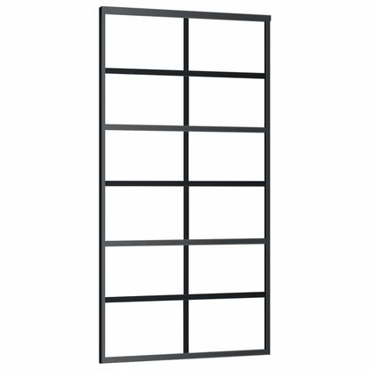 Sliding Door with Hardware Set Black 102x205 cm ESG Glass