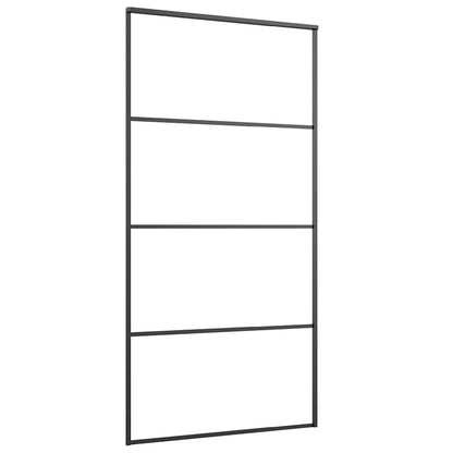 Sliding Door with Hardware Set Black 102.5x205 cm ESG Glass